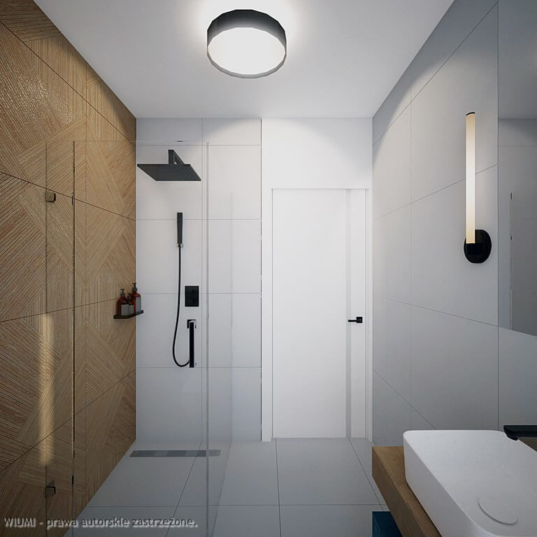 Projektant wnętrz Wrocław pokazuje łazienka z prysznicem szklanym