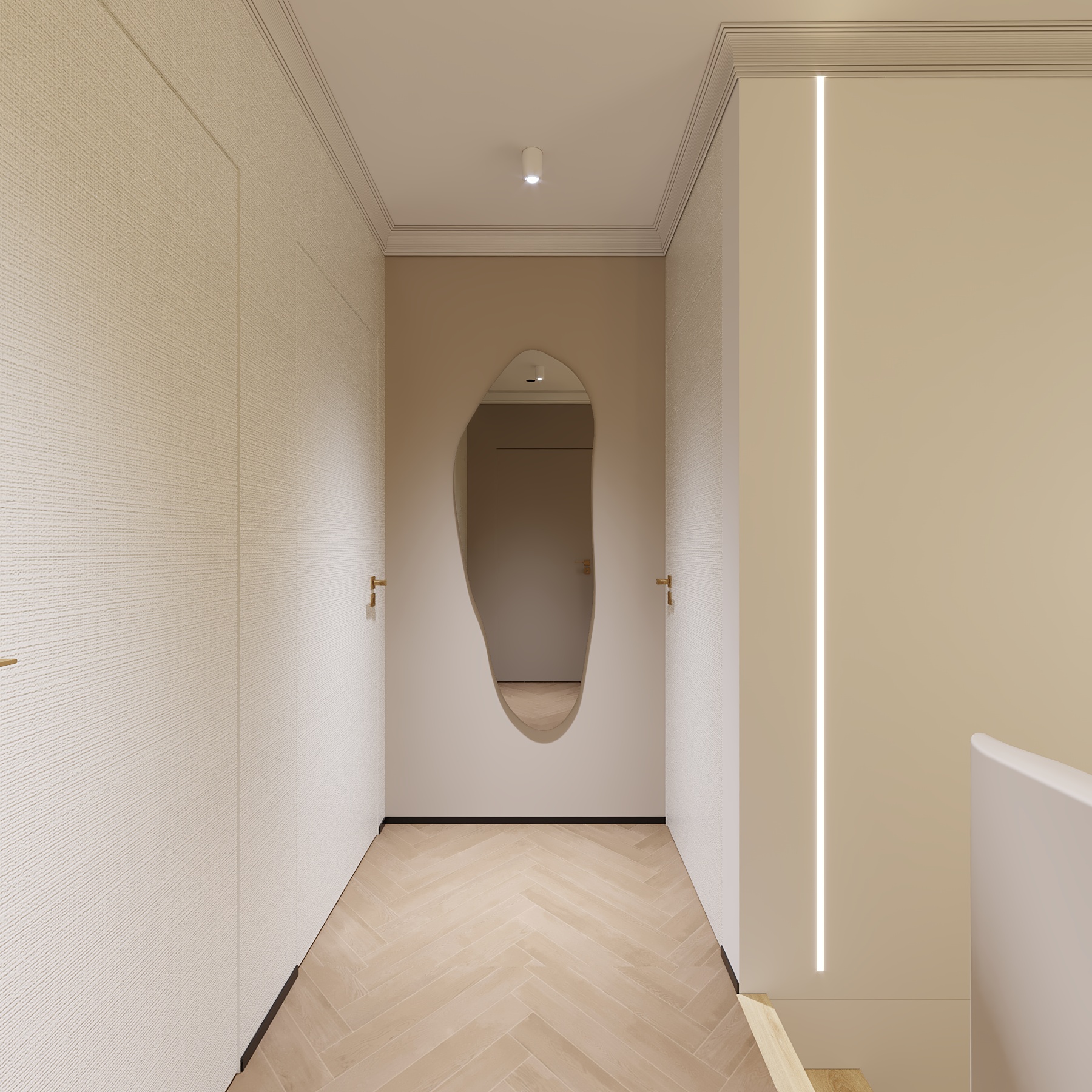 camera_13c_CShading_LightMix przedpokój z niekształtnym lustrem