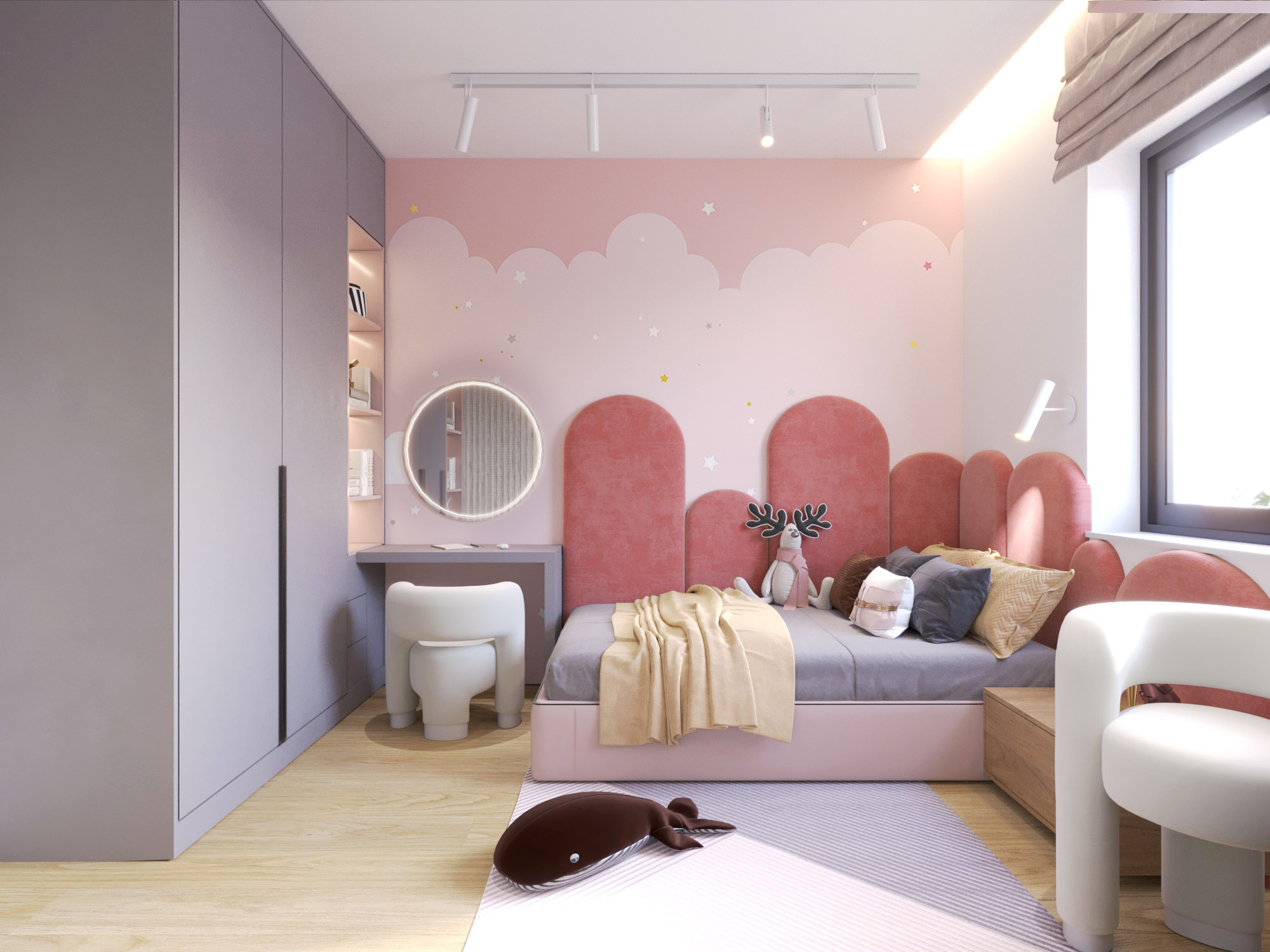 camera_17a pokój dziecinny z lustrem i łóżkiem