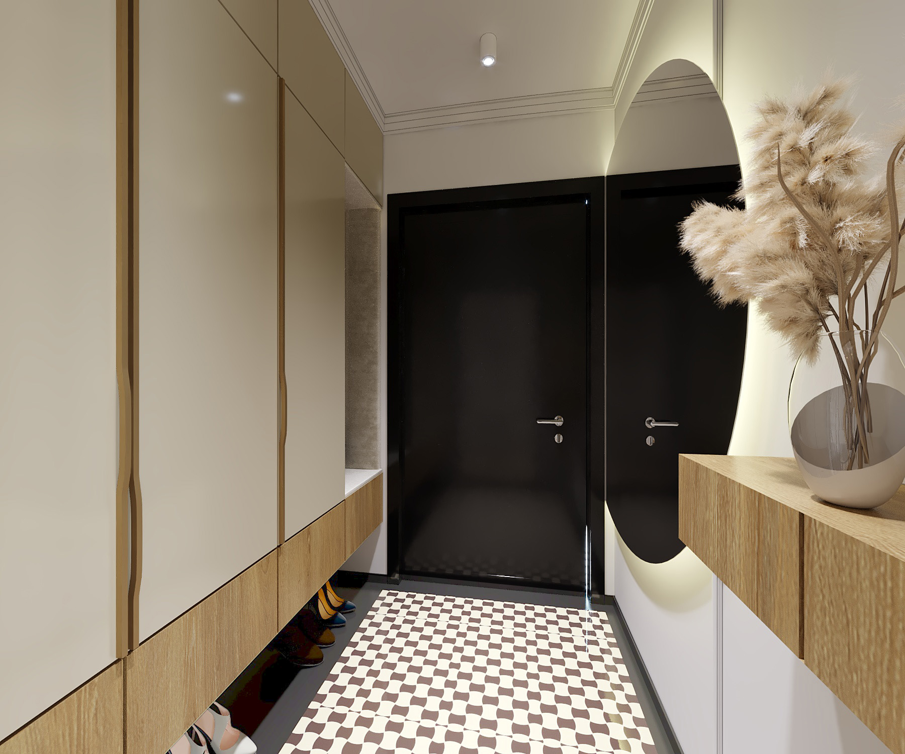 camera_6cc przedpokój z czarnymi drzwiami