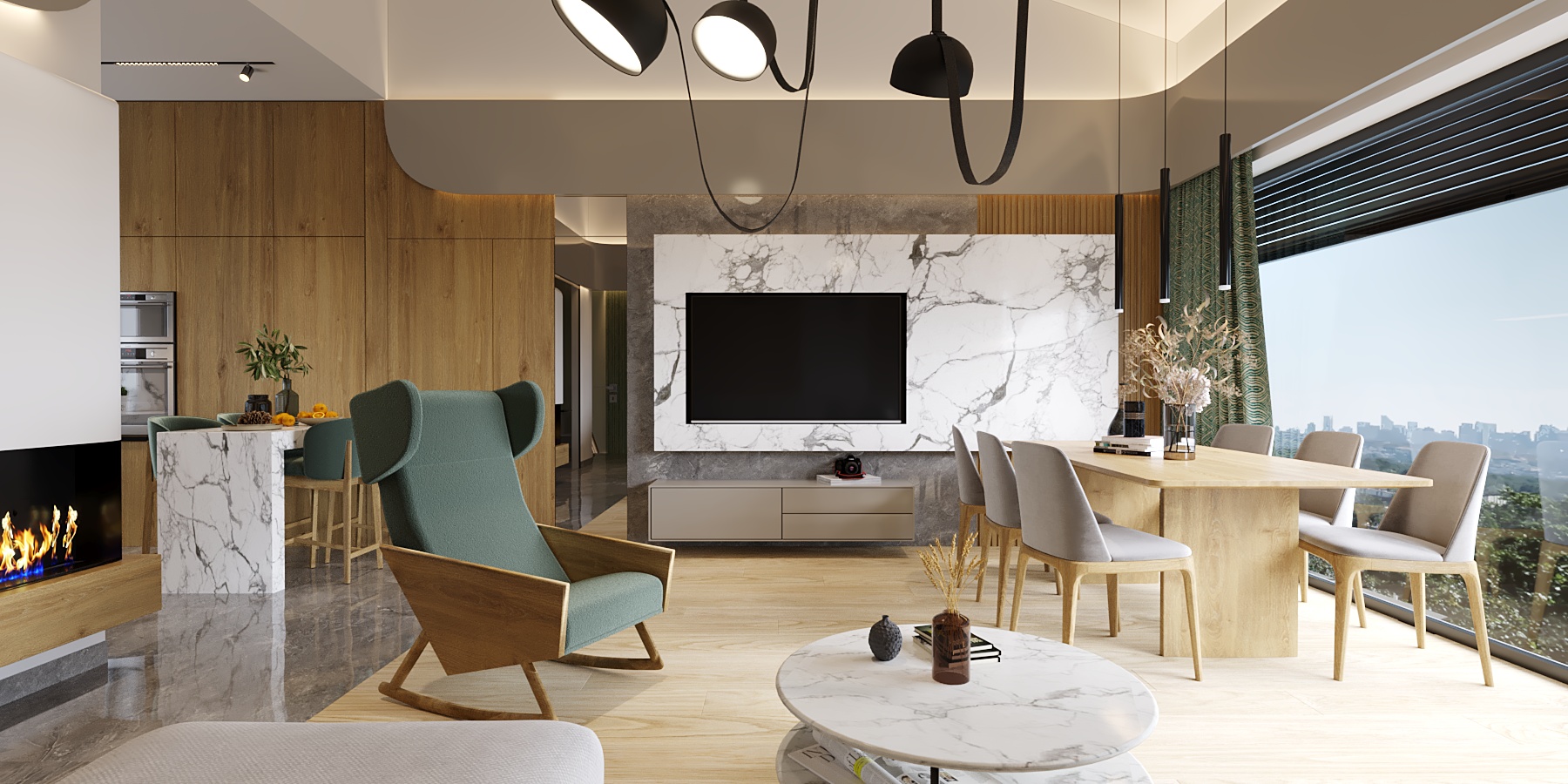 salon Salon z jadalnią