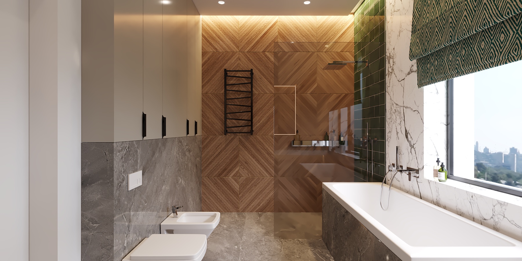 łazienka2 Łazienka z wanną i prysznicem