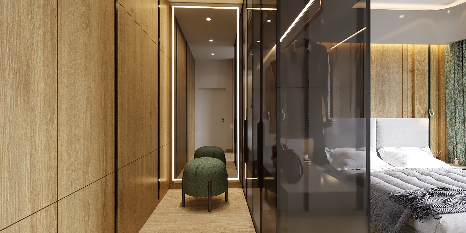 przedpokój 3 Przedpokój z pufą zieloną