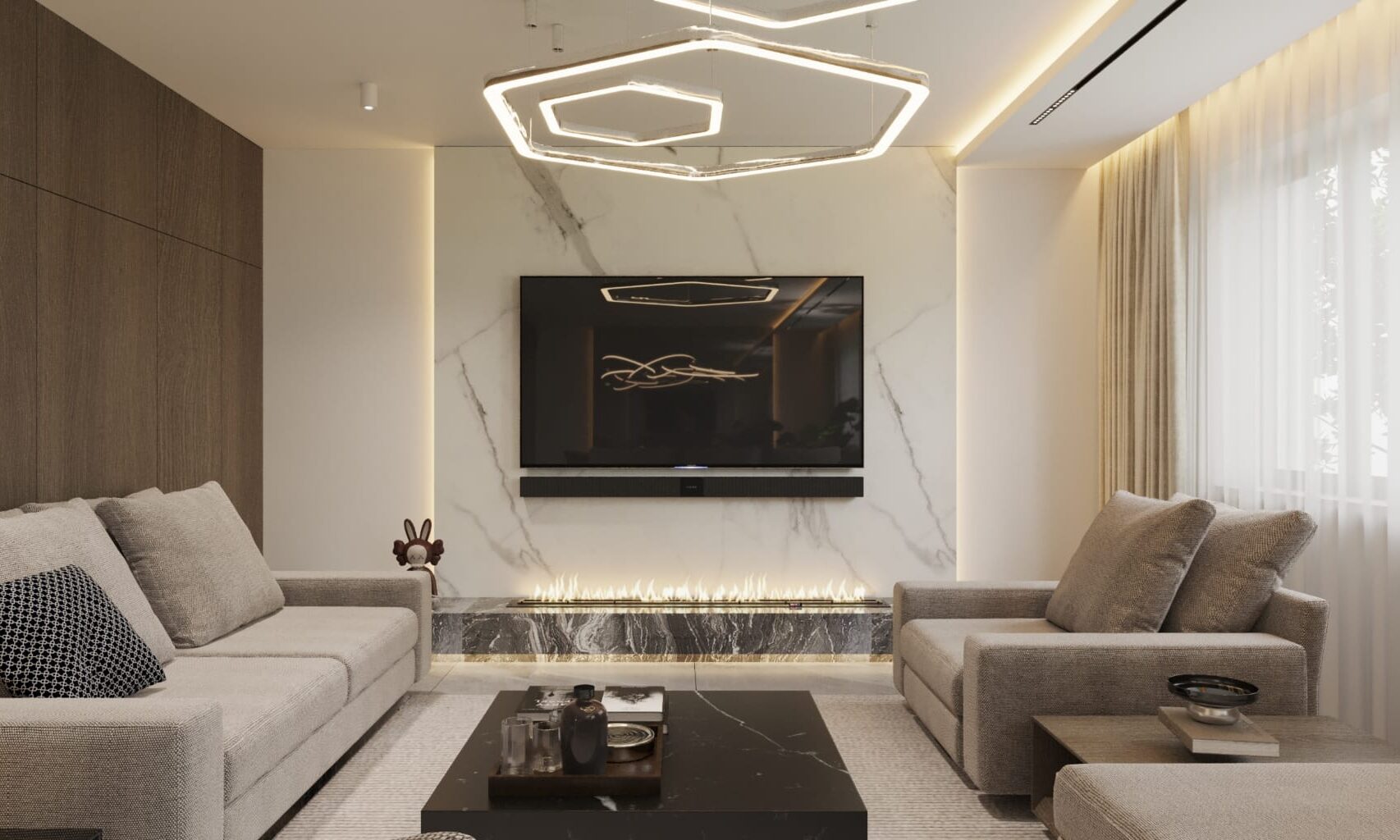 IMG-20240414-WA0001 Projektowanie wnętrz Wrocław WIUMI pokazuje salon nowoczesny z TV