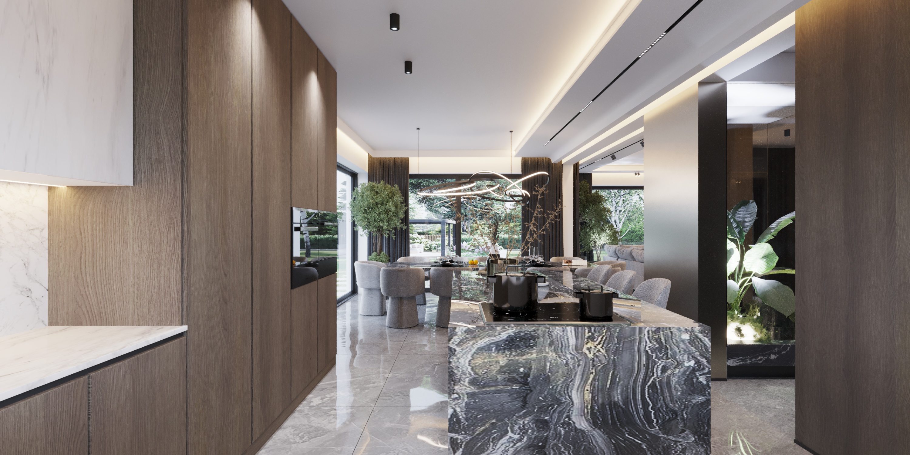 camera_6a_Interactive LightMix kuchnia z jadalnią i wyspą